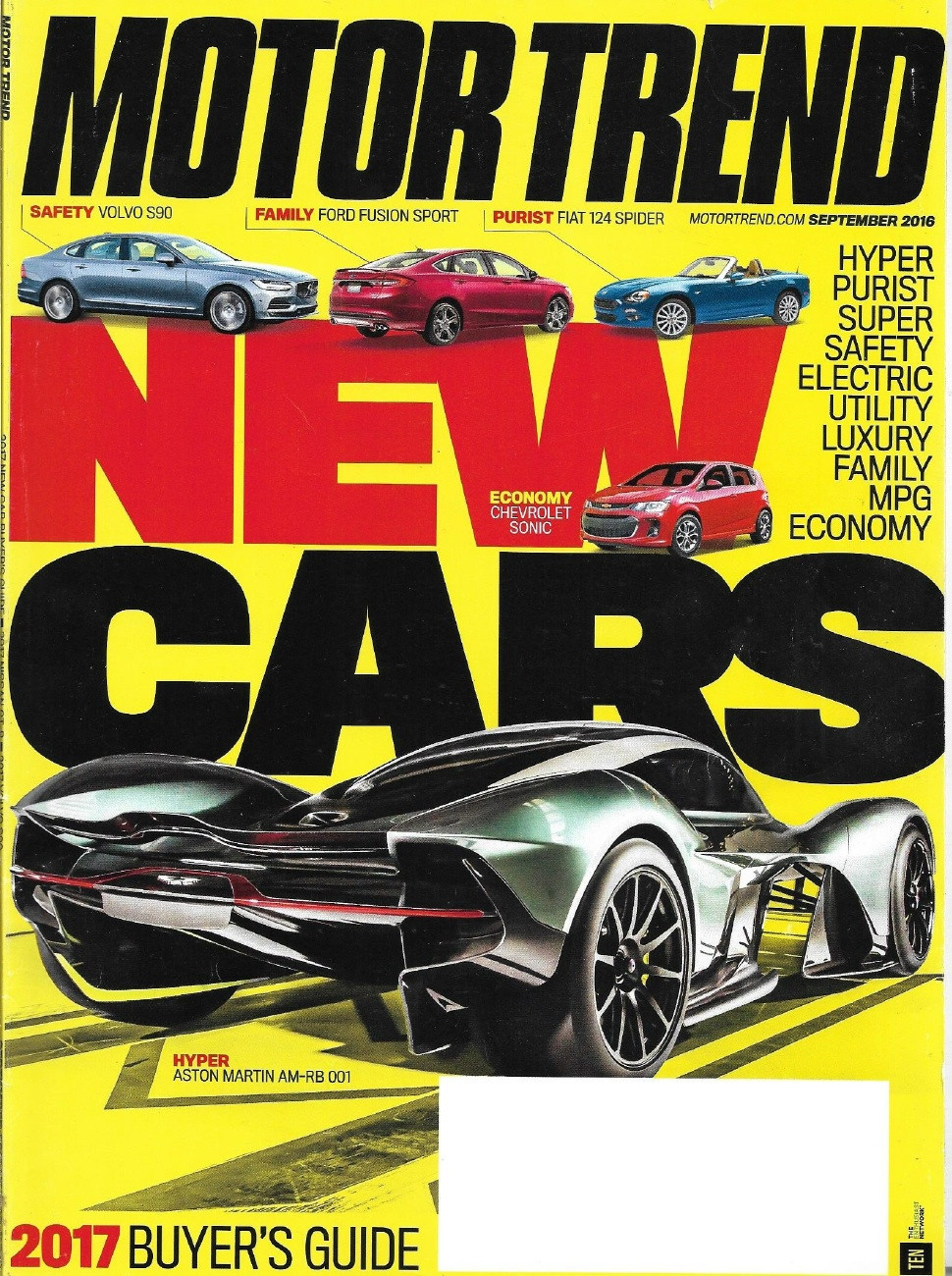 MOTOR TREND 2016 SEPT NEW CARS, GTR, AUTONOMOUS CARS 20102019